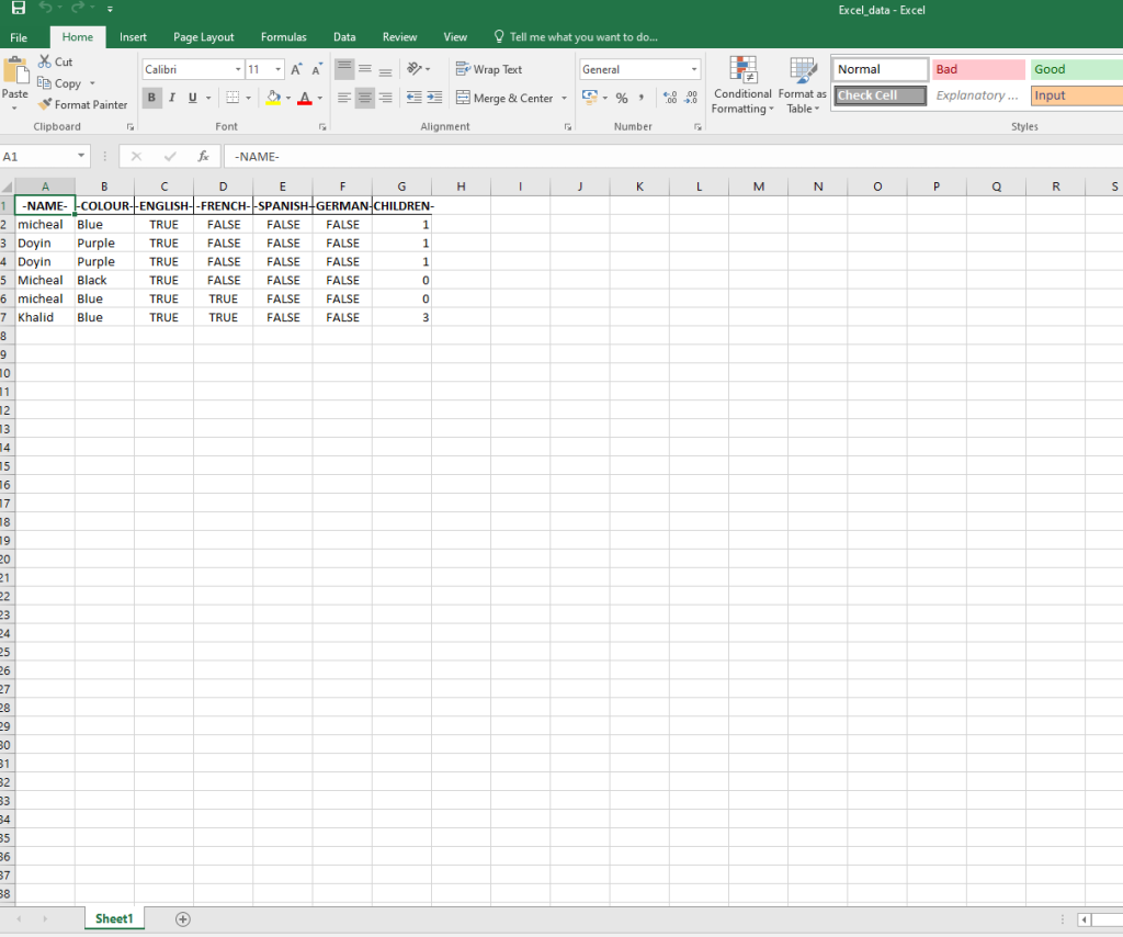 Excel Data After  Running the phython automation script  or filling the phython form