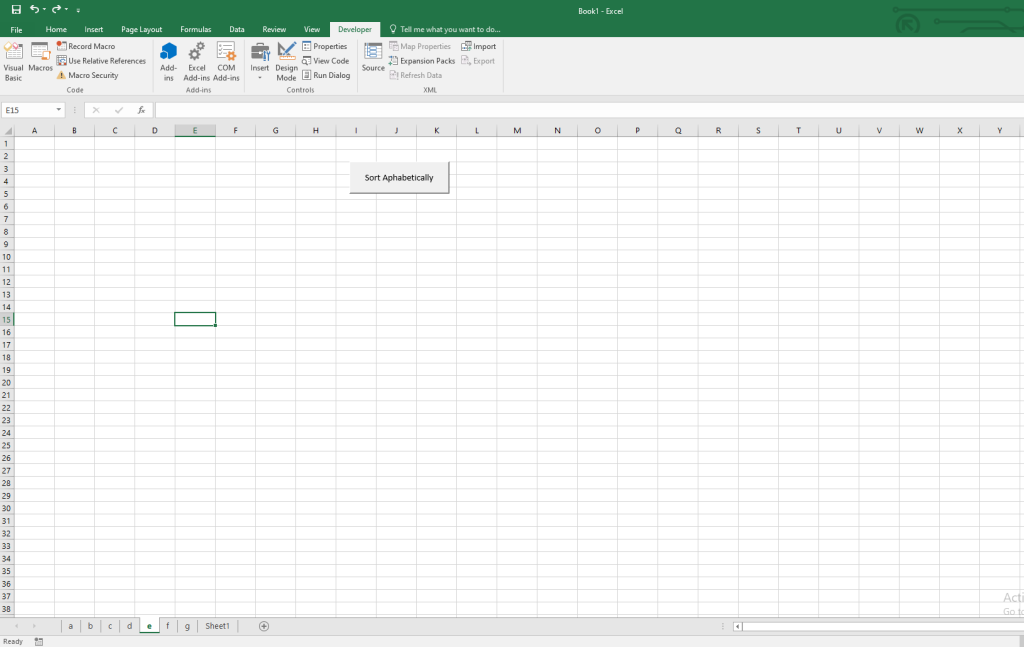 image result of Sorting Excel Sheets Alphabetically Using VBA